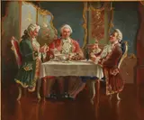 Alexander Austen, The Dinner Party, Oil on canvas