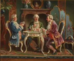 Alexander Austen, A Game of Cards, Oil on canvas