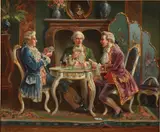 Alexander Austen, A Game of Cards, Oil on canvas