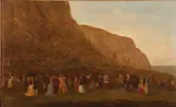 George Frederick Hughes, A Horse Race with a Gathering of Spectators, Oil on canvas