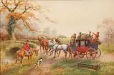 H. Murray, Coaching Scenes (a pair) (only one illustrated), Watercolor