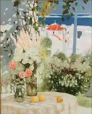 Georges Blouin, Patio in Greece, Oil on canvas