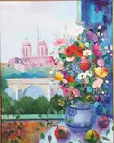 Maurille Prevost, Still Life View of Notre Dame, Oil on canvas
