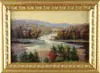 George McConnell, The Great Falls of the Saco at Hiram, Maine, Fine oil on canvas fall river landscape shows a large falls lined with colorful trees and hillside