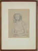Henry Varnum Poor, Sketch of Mrs, WILLIAM CUMMINGS. Charcoal sketch showing a seated woman with long hair with arms clasped
