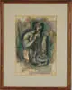 Sidney Simon, Soldier with Rations, Watercolor on paper shows a soldier brushing teeth out of helmet