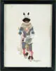 Pablita Velarde, Santa Clara Dancer, Watercolor scene shows an Indian in full costume with rattle and hemlock branches