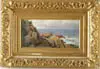 Henry Augustus Ferguson, EAST GLOUSTER, MASS JULY 1907” (Gloucester), Fine oil on board coastal scene shows rocky coast with waves and small island in distance