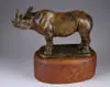 Pratz, Rhinoceros, Antique bronze of a standing Rhino of oval wood base. Marked with what appears to be the name “Pratz”