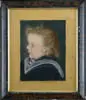 E.H.L., Boston School Portrait of a Young Boy, Pastel portrait shows a young boy with light brown hair wearing sailor type outfit