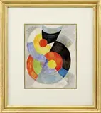 Abstract, 1915 by Sonia Delaunay, Colorful watercolor and crayon abstract design of a stylized figure 8, sold Aug 2010