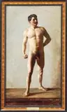 Walter Granville-Smith, The American Gladiator, Oil on canvas portrait of a standing nude man