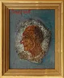 Head Miniature by David Burliuk, Oil on wood panel head portrait of a man, sold Feb 2009