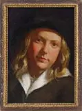 Signed, Portrait of a Girl, Oil on canvasboard portrait of a blond girl wearing a black hat. A well executed oil painting by a talented artist