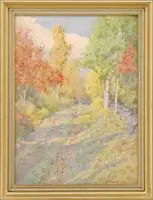 Charles Copeland, Two Landscapes, 1) Watercolor coastal scene with water, rocks and beach signed “Copeland”