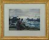 John Whorf, Two Women at Waters Edge