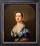 Unsigned, Pair of Ancestral Portraits, Oil on canvas portraits of middle age man and woman