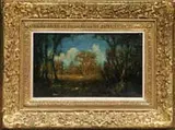 Diaz, Untitled, Impressionist oil on panel scene of a Barbizon School landscape. A very nice Barbizon look
