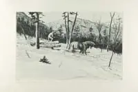 Churchill Ettinger, Two Lithographs: “Blacks at Dusk” and “Logging in Vermont, Both limited edition, signed, original lithographs
