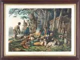 Nathaniel Currier, Camping Out, Some of the Right Sort, Conningham checklist #777. After a painting by L. Naurer and lithographed by N. Currier, N.Y