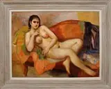 Bernard Karfiol, Nude on Red Couch
