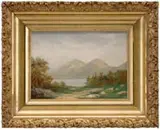 Zanthus Smith, The Bubbles, Acadia National Park, Maine, Small oil on paper by noted artist of a most popular Mt. Desert Island landscape
