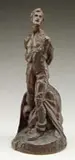 Alfred F. Nygard, The Dragon Slayer, Bronze sculpture of a man holding by the neck a small winged dragon