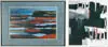 John Hultberg, Two Abstracts, 1) Black and white abstract oil on canvas