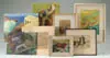 Bern Porter, Collection of Eight Works of Art, Most untitled. 1) 12” x 16” oil on board, unframed still life with bottle
