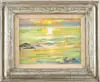 Setting Sun by Helen Bertha Dooley, Impressionistic oil on canvas scene of a colorful sunset over the Carmel, California coast, sold May 2005