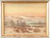 Eugene Leslie Smythe, Winter, Oil on canvas scene depicts wooded hillside and valley in winter in gold frame