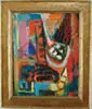 Judith Weinbaum, Time Square Looking at the Flat Iron Building, Oil on canvas abstract painting in bright colors