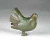 Unsigned, Dove, Standing small dove bronze has tail feathers in upright fan. Unmarked with greenish/brown patina