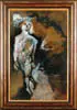 Charles Marcon, L’ Homme Qui Marche, Mixed media on board modern scene shows man walking along path. Very abstract and impressionistic
