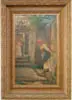 The Jealous Neighbor by Gaetano Capone, Oil on canvas scene shows a young couple being watched by a Gypsy type woman in nearby doorway, sold Jan 2005