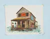 Evan Hungate, Stone Mtn Mercantile, Watercolor print of a general store with colorful signs