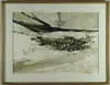George Alexis Weymouth, Snowdrops, Large watercolor scene shows fallen tree next to snow covered rock with snowdrop flowers beside