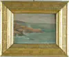 Unsigned, New England Coastline, Oil on board scene shows rocky coastline with water and waves