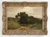 John Francis Murphy, Summer Farm, Oil on canvas scene shows New England farm nestled atop hillside with dirt road leading into deep woods