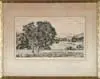 Luigi Lucioni, Vermont Pastoral, Original etching on paper shows Vermont landscape with pastures and mountains