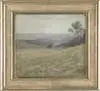 John Henry Niemeyer, Summer Landscape, Oil on canvas scene shows grass and rocky hillside looking down into valley