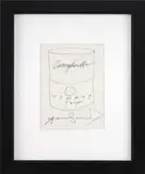 Andy Warhol, Campbell’s Tomato Soup, Black marker drawing of a Campbell’s tomato soup can