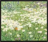 Colin Page, Field of Flowers, Oil on canvas scene shows a field of daisies having purple flowers in the background