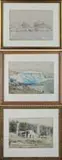 Lester Shepard Parker, Three Alaskan Scenes, Watercolors all titled at center bottom of watercolor and signed fully “Lester Shepard Parker”. 1)