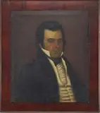 Unsigned, Portrait of a Gentleman, Oil on canvas half portrait of a middle age man wearing a black coat, white vest and high collar