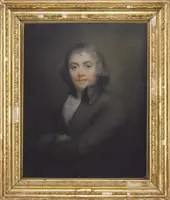 Thomas Phillips, Portrait of Lord Harry Bennett, Pastel half portrait of a gentleman with crossed arms wearing a green jacket and long graying hair
