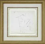Salvador Dalí, Greetings, Original ink sketch “Anci Bon Jour de Dali 1967”