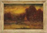 Ralph Albert Blakelock, Indian Encampment at Sunset