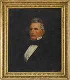 Mary Mamie Lockett Thompson, Portrait of Governor Andrew Barry Moore, Oil on canvas half-portrait of a gentleman wearing black coat and white shirt
