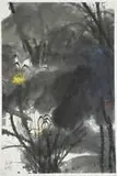 Untitled by Loose Painting, China, Xie Zhiliu, Ink and light color on paper, finely depicting a lotus pond. With three seals, sold Aug 2012